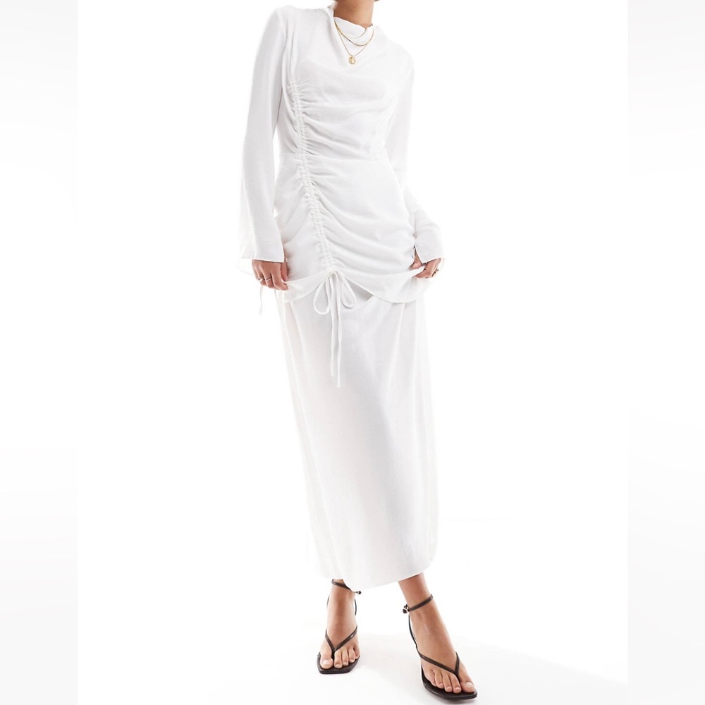 ASOS Sophisticated White Ruched Gown